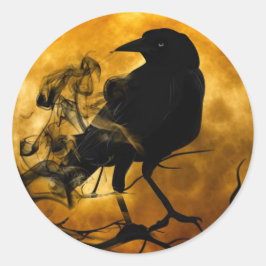 Raven och skörden måne faller runt klistermärke