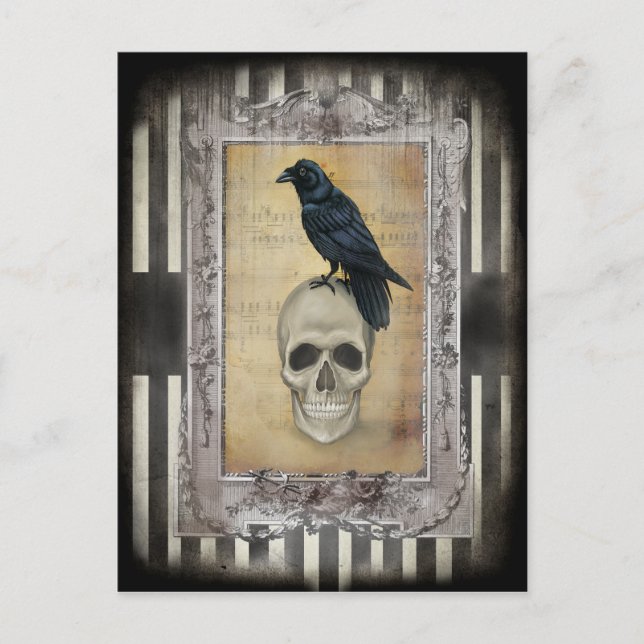 Raven och Skull Vykort (Framsida)