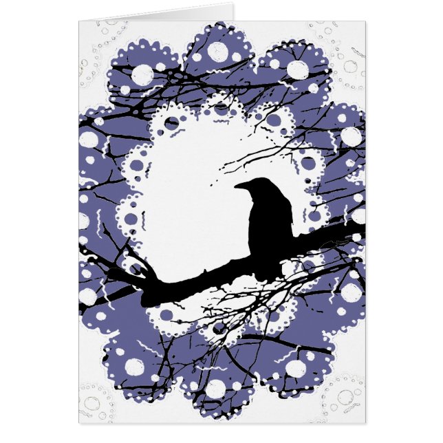 Raven och Snöre gotiic Blank Card Hälsningskort (Framsidan)