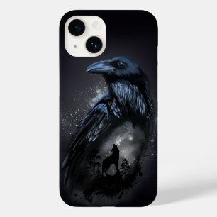 Raven och vargen som hovar vid måne