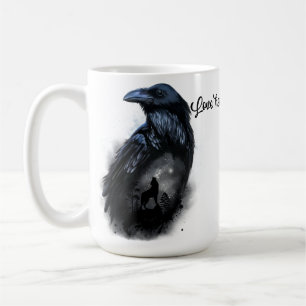 Raven och vargen som hovar vid måne kaffemugg