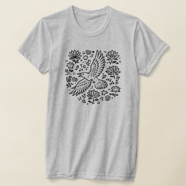 Raven of Transformation T Shirt (Laydown)