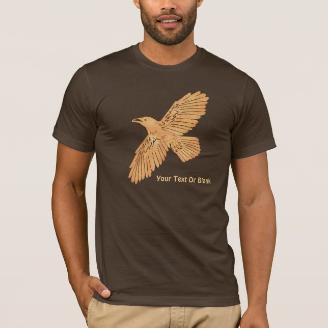 Raven On Brown T Shirt (Framsida)