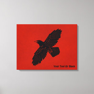 Raven On Red Canvastryck