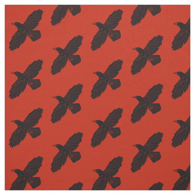 Raven On Red Tyg (Provkarta)