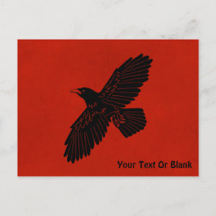 Raven On Red Vykort