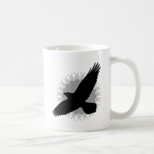 Raven på flyg kaffemugg