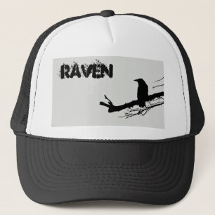 Raven på Träd Black and White Keps
