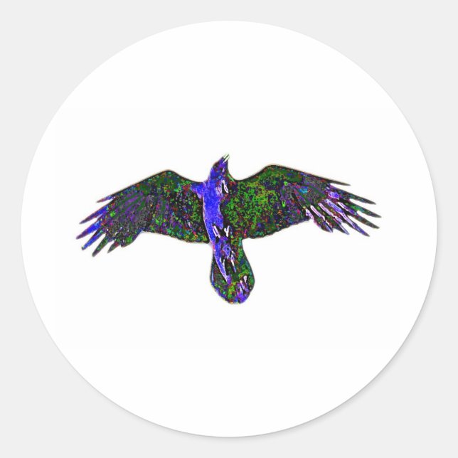 Raven Paint Runt Klistermärke (Framsida)
