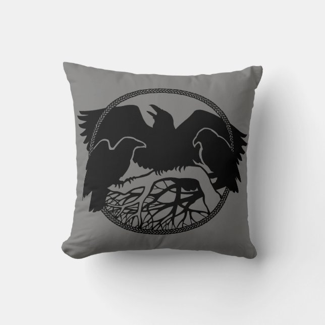 Raven Pillows First Nations Raven Art Pillows Kudde (Framsida)