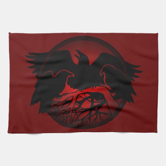 Raven Plate First Nations Raven Art Serving Tallri Kökshandduk (Horisontell)