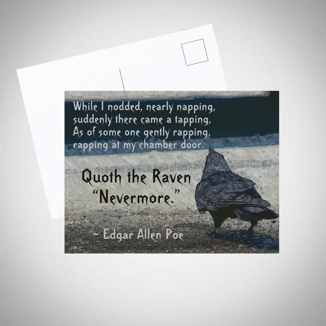 Raven Quote Edgar Allen Poes Icke-gotiska Vykort (Skapare uppladdad)