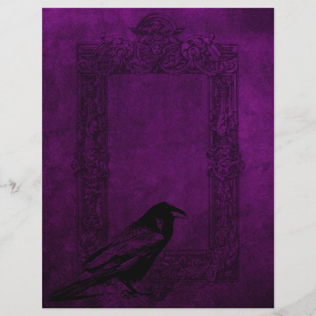 Raven & Ram Lila Gothic Halloween Papper (Framsida)