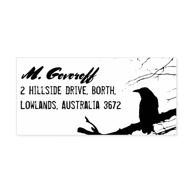 Raven Returadress Frimärke Stämpel (Tryck)