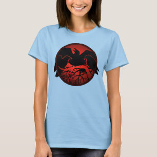 Raven Ringer Shirt Raven Women's Kråka Art Shirts Tee