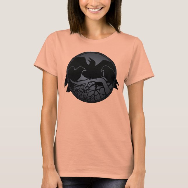 Raven Ringer Shirt Raven Women's Kråka Art Shirts Tröja (Framsida)