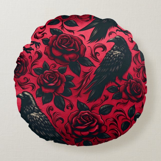 Raven Ro Round Pillow Rund Kudde (Framsidan)