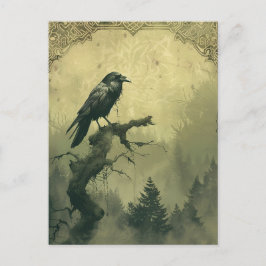 Raven Samhain Halloween Greeting Card Helg Vykort