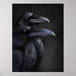 Raven Shadows: Mystical Duo in Noir Poster