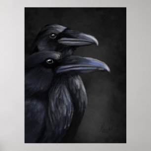 Raven Shadows: Mystical Duo in Noir Poster