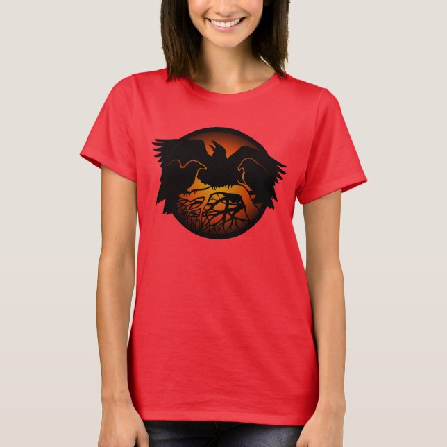 Raven Shirts Raven Organic Kråka Bird Art T-shirt (Framsida)