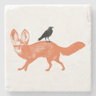 Raven Sits On Fox Stenunderlägg