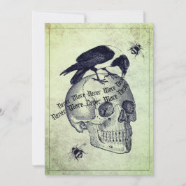 Raven Sits On Skull Halloween fest-inbjudan Inbjudningar