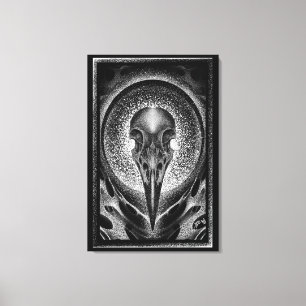 Raven skalle canvastryck