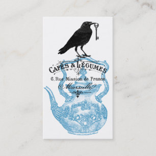 Raven Skeleton Nyckel och Tekanna Visitkort