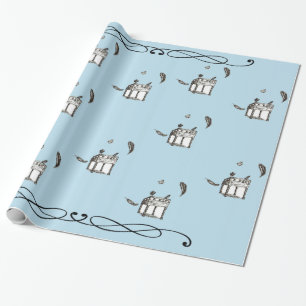 Raven & skrivbordet - radbrytning Pappert Presentpapper