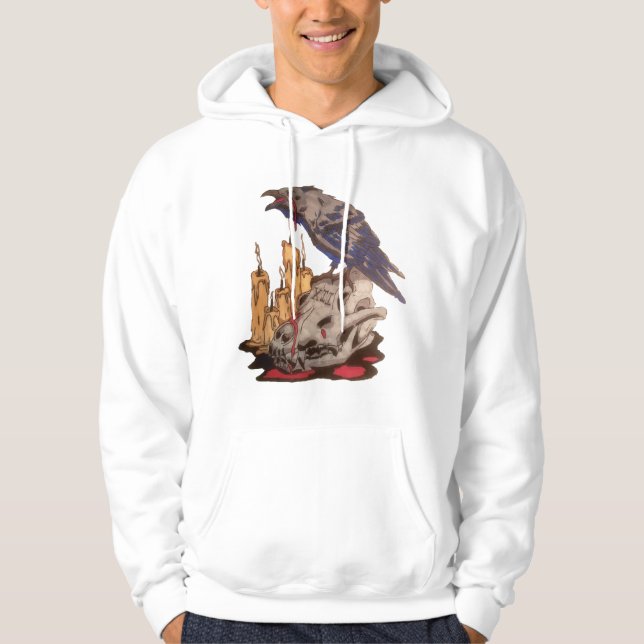 Raven Skull halloween Hoodie (Framsida)