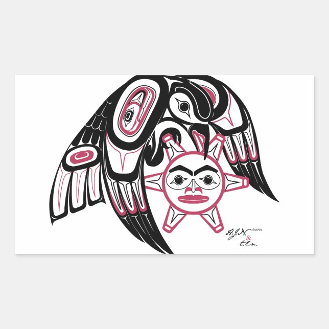 Raven Stealing Sol Rektangulärt Klistermärke (Framsida)