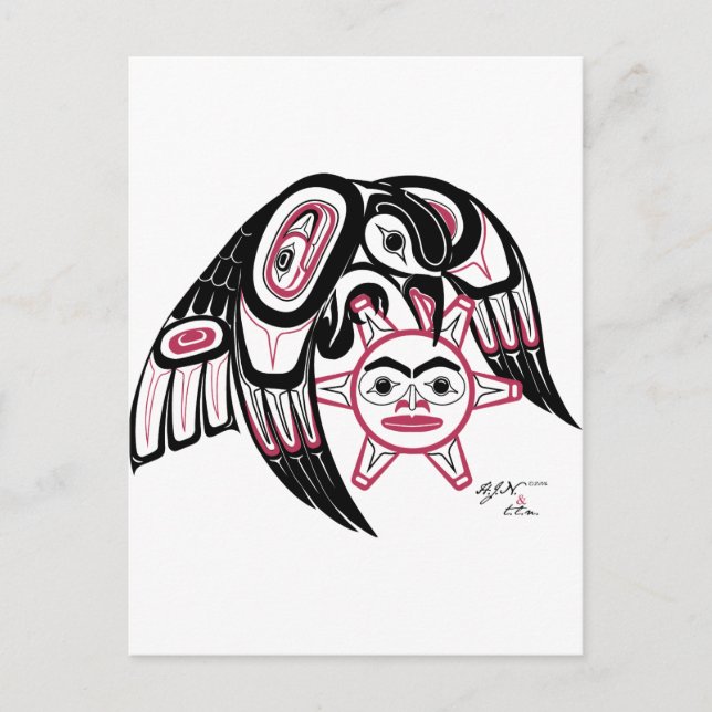 Raven Stealing Sol Vykort (Framsida)