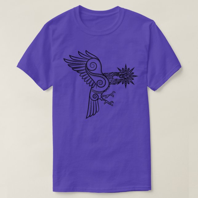 Raven Stealing the Sol Light Native American Mytho T Shirt (Design framsida)