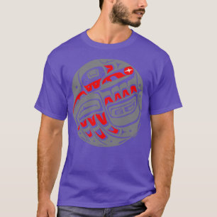 Raven Steals Sol Tlingit stil i grått  T Shirt