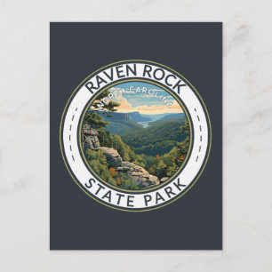 Raven Sten State Park North Carolina Travel Badge Vykort