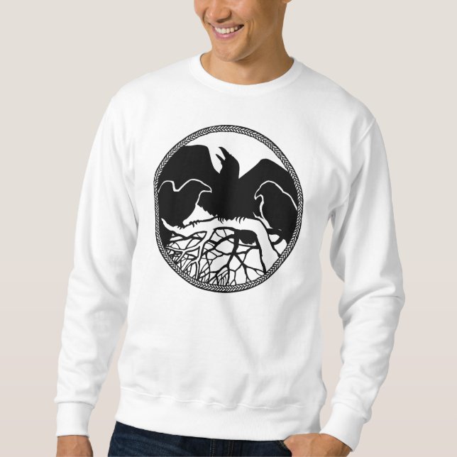 Raven-sweatshirt Unisex Raven Native Art-tröjor Lång Ärmad Tröja (Framsida)