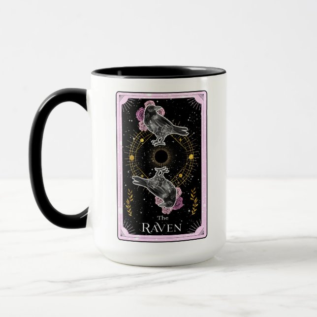 Raven Tarot Card Celestial Måne Rosa Black Mugg (Vänster)
