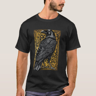Raven Tarotkort Svart Kråka Mörk Akademi Ockult W T Shirt