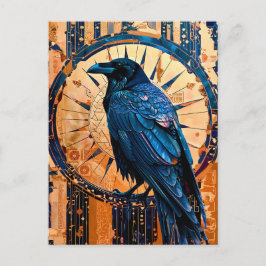 Raven Totem – Mystic Art Deco Symbol Vykort