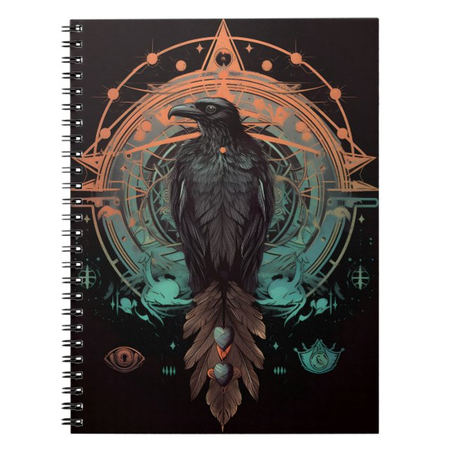 Raven Totem, Spirit Animal Kråka Notebook Anteckningsbok (Framsidan)