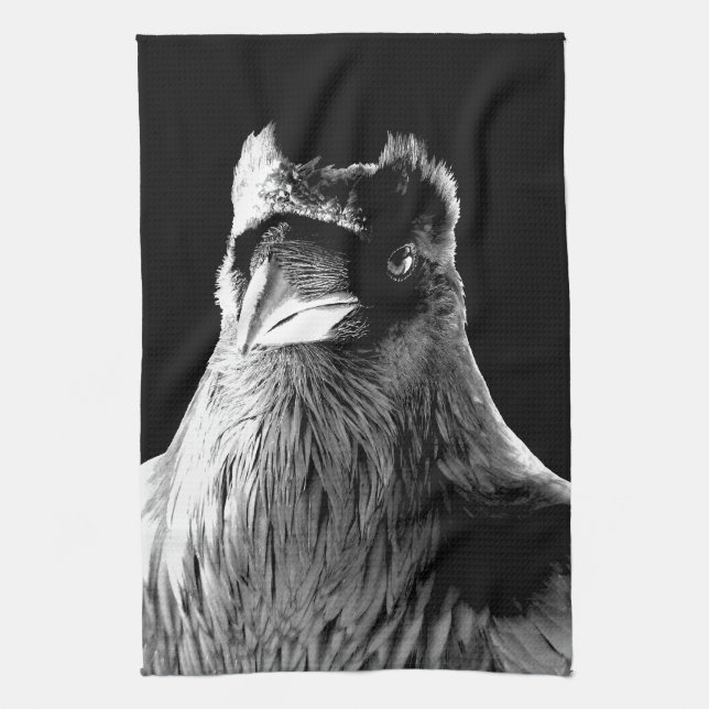Raven Towel Spirit Animal Raven Art Tea Towel Gift Kökshandduk (Vertikal)