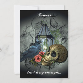 Raven Vampire Skull Goth Wedding bjudande Inbjudningar