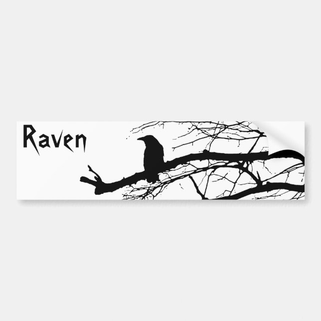 Raven vid Träd Bildekal (Framsidan)