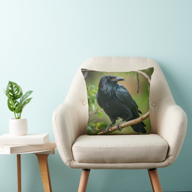 Raven vid Träd Gren Kudde (Stol)