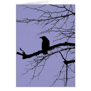 Raven vid Träd Hälsningskort