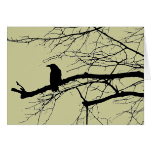 Raven vid Träd Hälsningskort