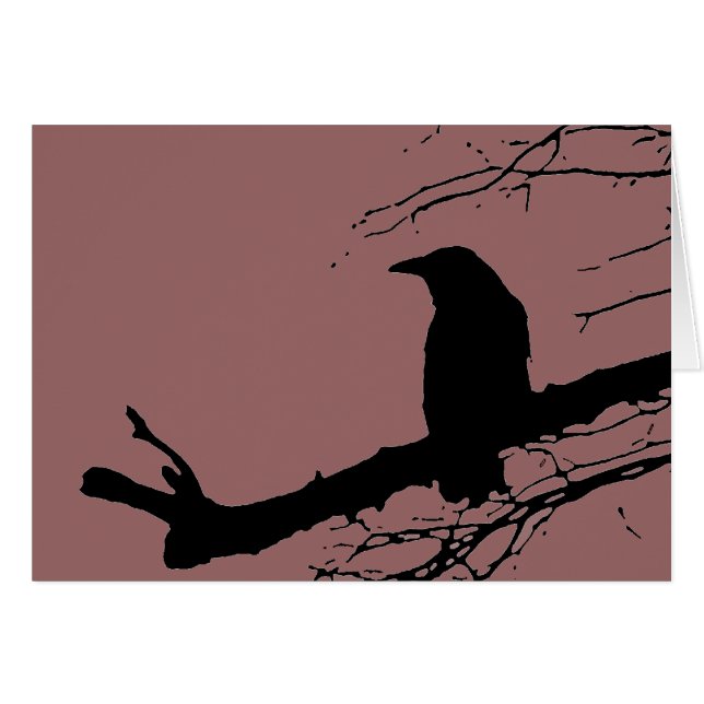 Raven vid Träd Hälsningskort (Framsidan Horizontal)