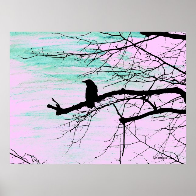 Raven vid Träd Poster (Framsidan)