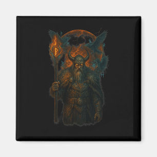 Raven Viking Halloween Design Design Norse Sorcere Magnet